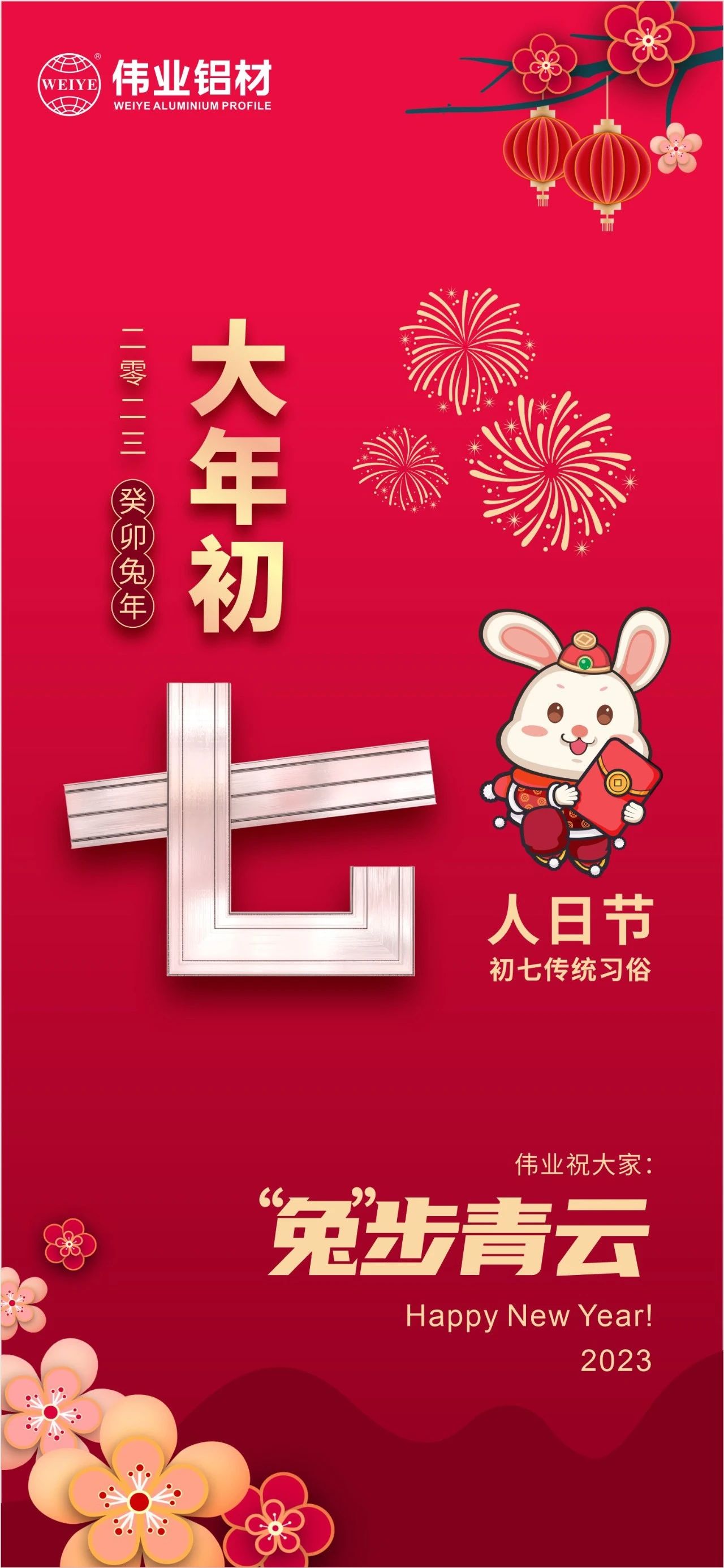 大年初七·人日節(jié)｜偉業(yè)祝您“兔”步青云！