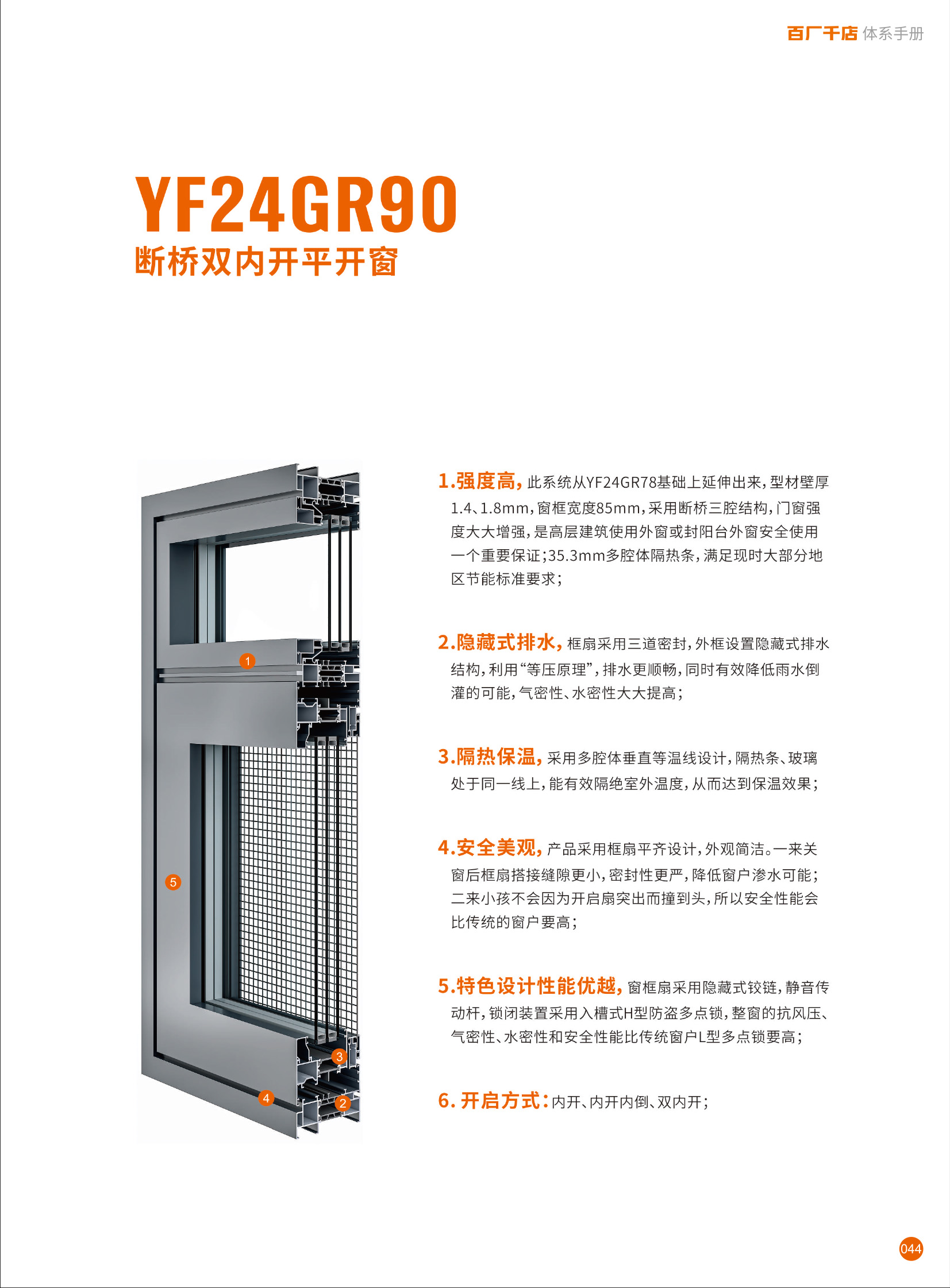 WY-YF24GR90隔熱窗紗一體雙內(nèi)開